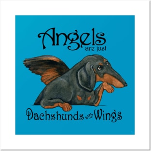 Black and tan Wiener Dog Raphael Cherub Posters and Art